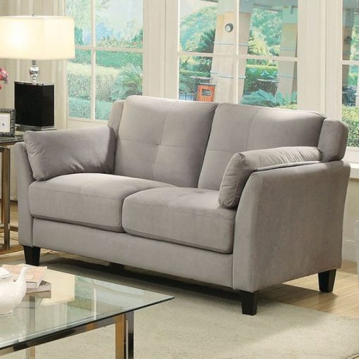 Ysabel Contemporary Flared Arms Tufted Cushions Loveseat - Image 2