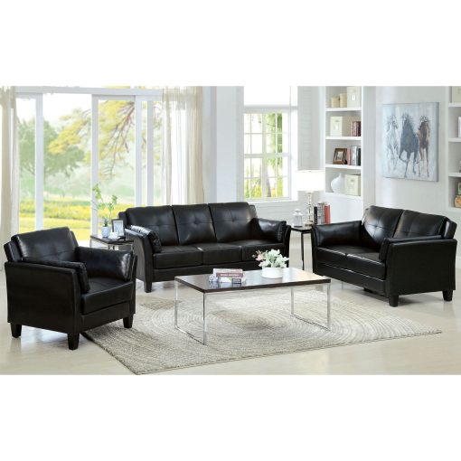 Pierre Contemporary Flared Arms Sofa with Love Seat & Chair