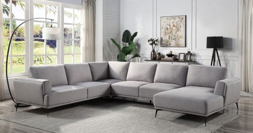 Laufen Right Side Chaise Gray J-shaped Sectional