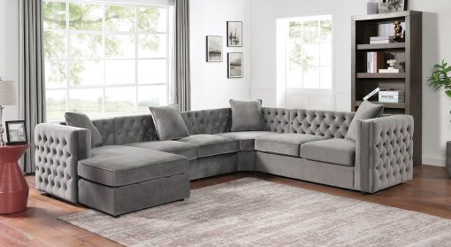 Baldassano Traditional Dark Gray Sectional