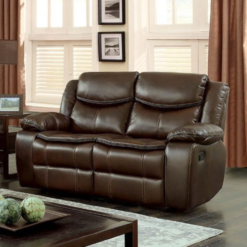 Pollux Transitional Brown Console Loveseat