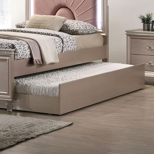 Allie Contemporary Rose Gold 4 Piece Twin Bedroom Set with Trundle - Image 5