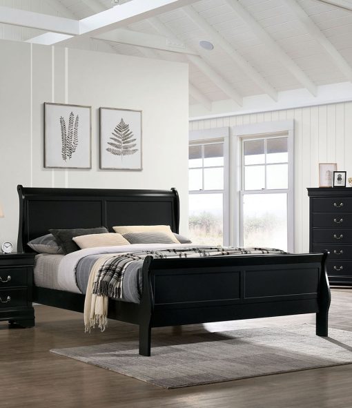 Louis Philippe Transitional Solid Wood Bed