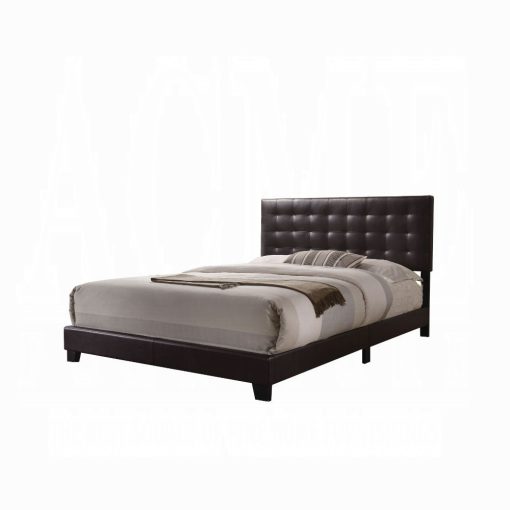 Masate Espresso Synthetic Leather Queen Bed - Image 2