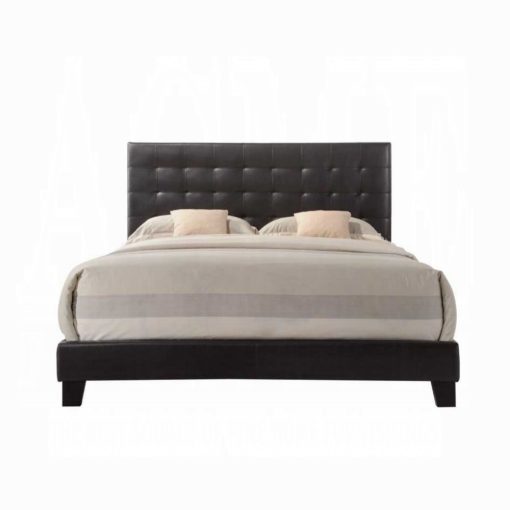 Masate Espresso Synthetic Leather Queen Bed - Image 3