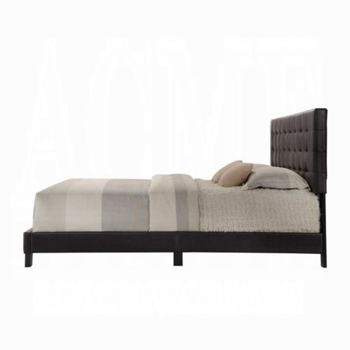 Masate Espresso Synthetic Leather Queen Bed - Image 4