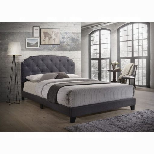 Tradilla Gray Fabric Queen Bed