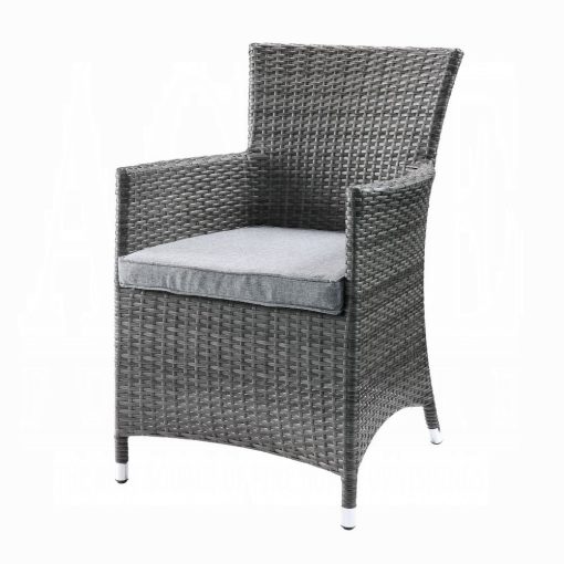 Tashelle Gray Fabric & Gray Wicker 3PC Pack Patio Bistro Set - Image 3