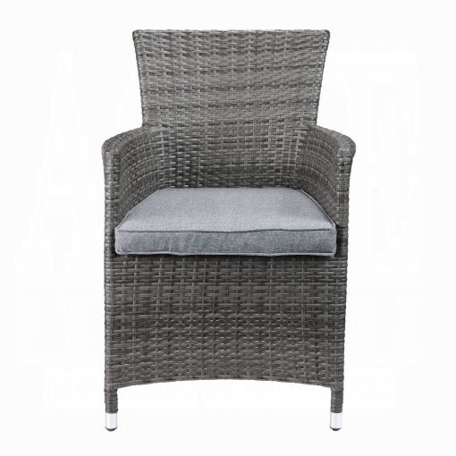 Tashelle Gray Fabric & Gray Wicker 3PC Pack Patio Bistro Set - Image 4