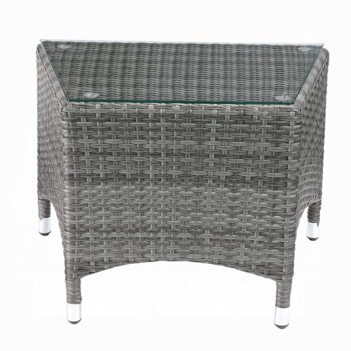 Tashelle Gray Fabric & Gray Wicker 3PC Pack Patio Bistro Set - Image 8