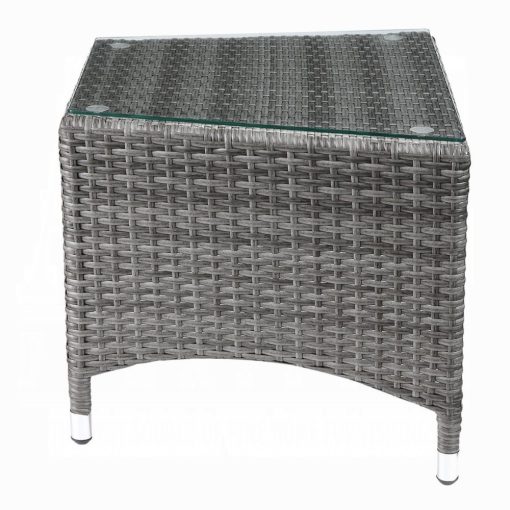 Tashelle Gray Fabric & Gray Wicker 3PC Pack Patio Bistro Set - Image 9