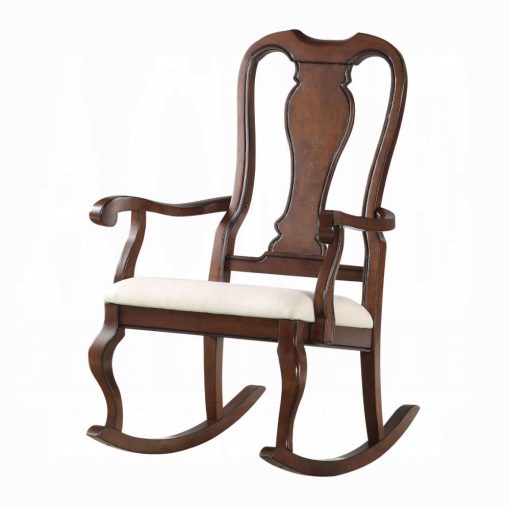 Sheim Beige Fabric & Cherry Rocking Chair - Image 2