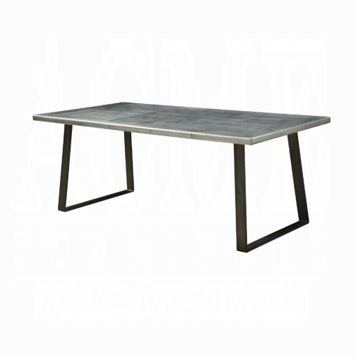 Kaylia Aluminum & Gunmetal Dining Table - Image 2