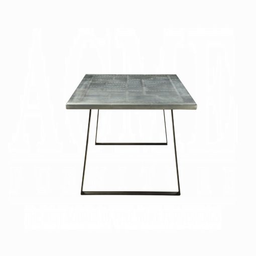 Kaylia Aluminum & Gunmetal Dining Table - Image 4