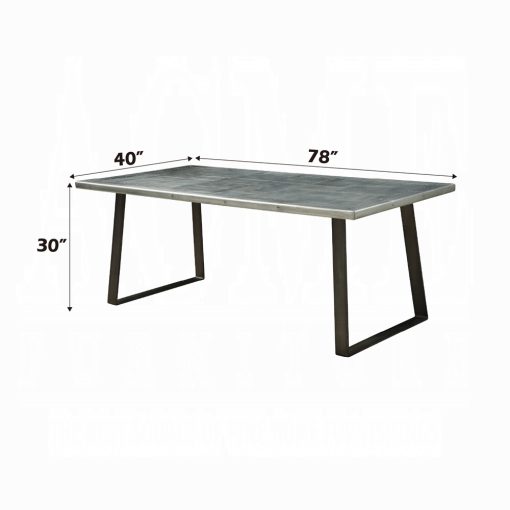 Kaylia Aluminum & Gunmetal Dining Table - Image 6