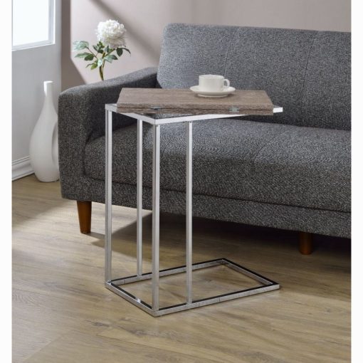 Danson Weathered Oak & Chrome Accent Table - Image 2