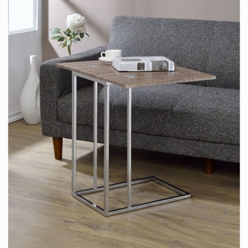 Danson Weathered Oak & Chrome Accent Table - Image 3