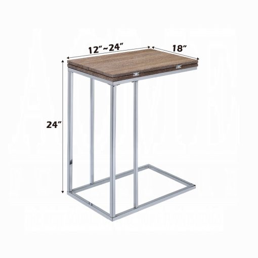 Danson Weathered Oak & Chrome Accent Table - Image 7