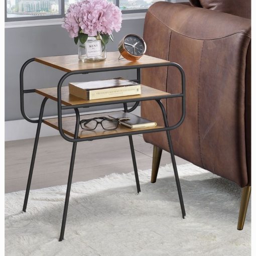 Kaseko Oak & Black Accent Table