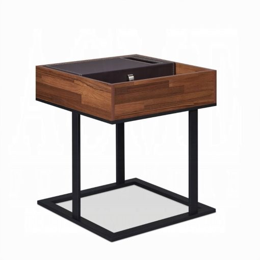 Sara II Espresso Pu, Walnut & Sandy Black Accent Table - Image 2