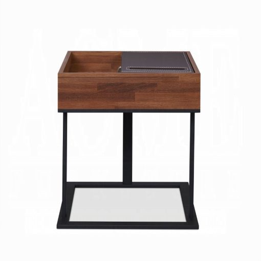 Sara II Espresso Pu, Walnut & Sandy Black Accent Table - Image 3