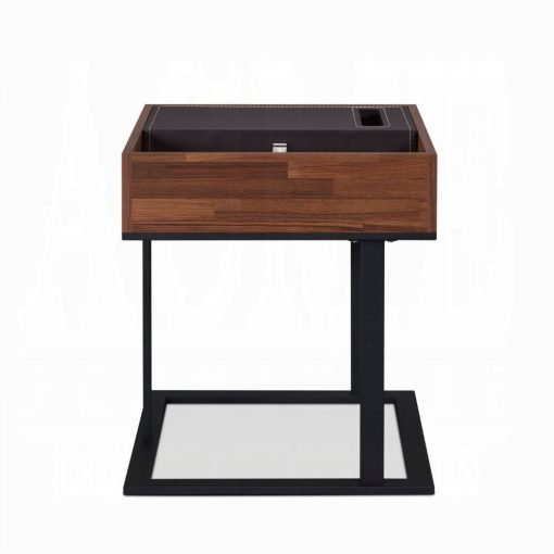 Sara II Espresso Pu, Walnut & Sandy Black Accent Table - Image 5