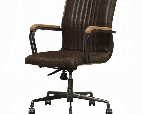 Joslin Distress Chocolate Top Grain Leather Office Chair