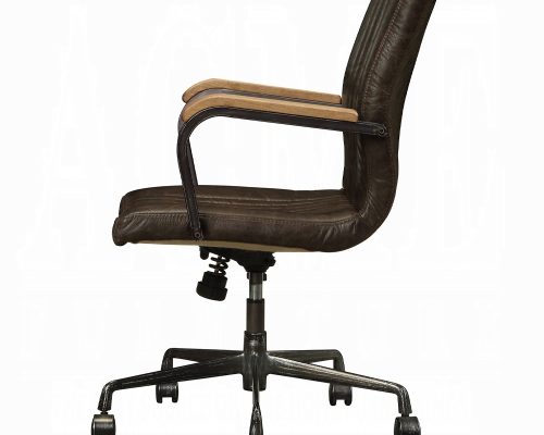 Joslin Distress Chocolate Top Grain Leather Office Chair