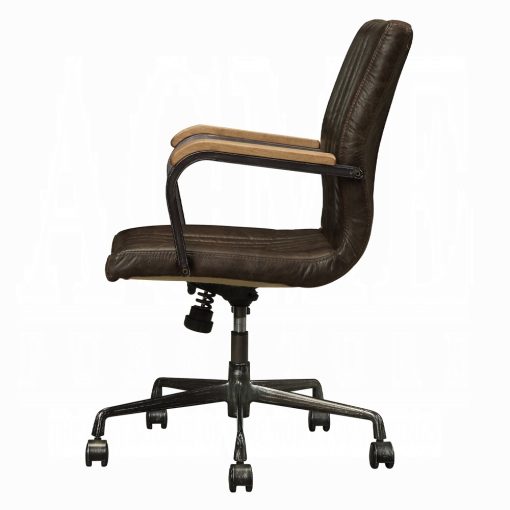 Joslin Distress Chocolate Top Grain Leather Office Chair