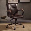 Joslin Distress Chocolate Top Grain Leather Office Chair