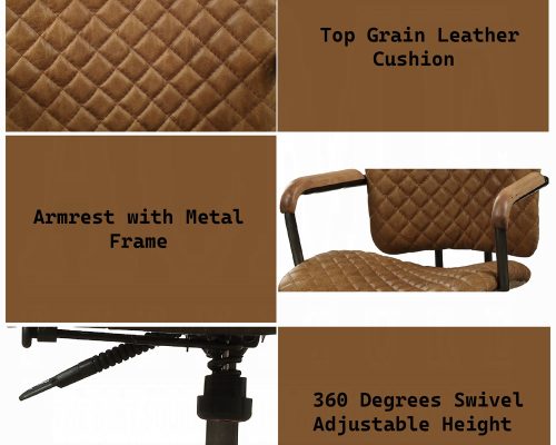 Josi Coffee Top Grain Leather Office Chair