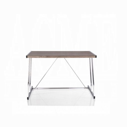 Finis Weathered Oak & Chrome Writing Desk W/USB - Image 4