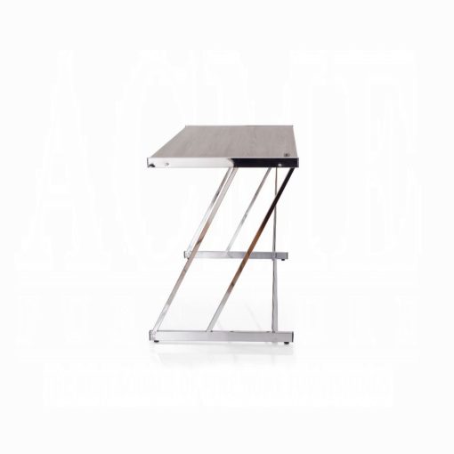 Finis Weathered Oak & Chrome Writing Desk W/USB - Image 5