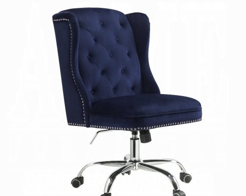 Jamesia Midnight Blue Velvet Office Chair