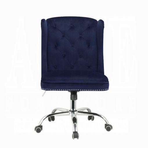 Jamesia Midnight Blue Velvet Office Chair