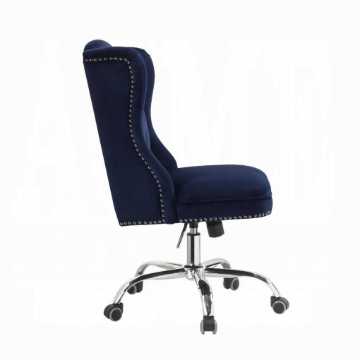 Jamesia Midnight Blue Velvet Office Chair