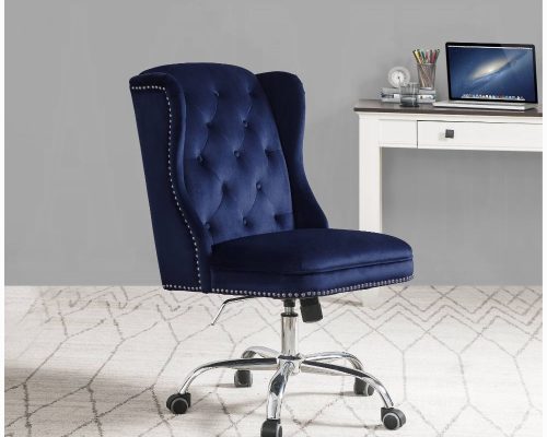 Jamesia Midnight Blue Velvet Office Chair