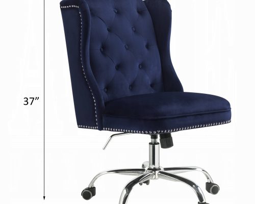 Jamesia Midnight Blue Velvet Office Chair