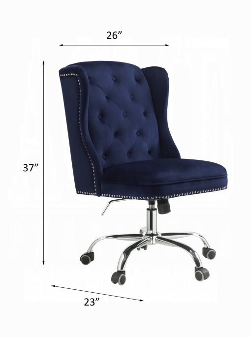 Jamesia Midnight Blue Velvet Office Chair