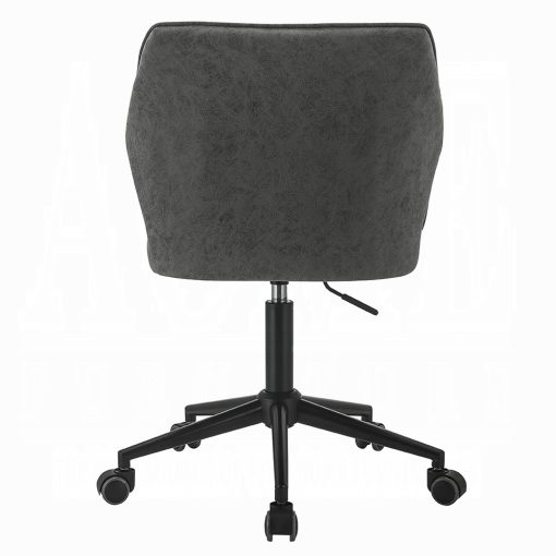 Pakuna Vintage Gray Synthetic Leather & Black Office Chair - Image 5