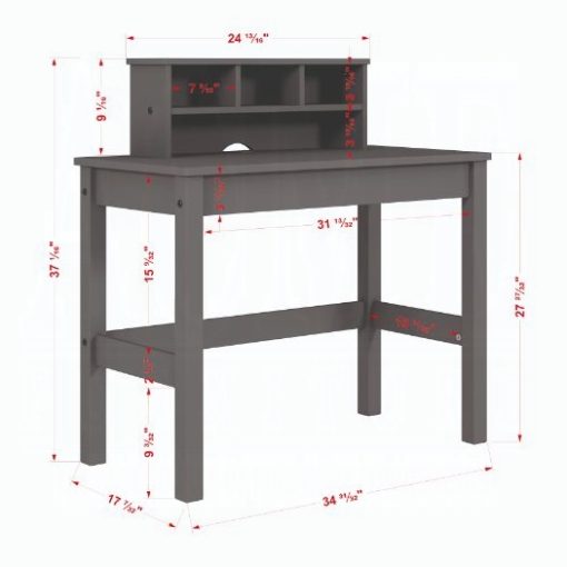 Logan Gray Writing Desk - Image 7