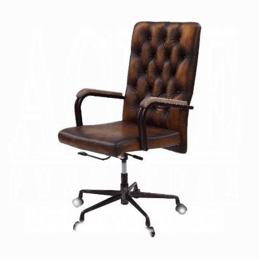 Noknas Brown Top Grain Leather Office Chair - Image 2