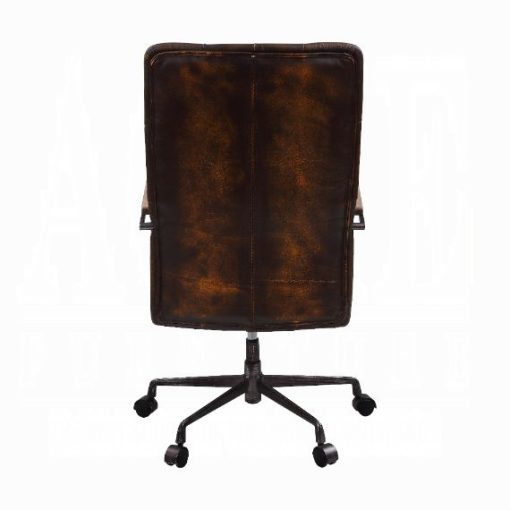 Noknas Brown Top Grain Leather Office Chair - Image 3