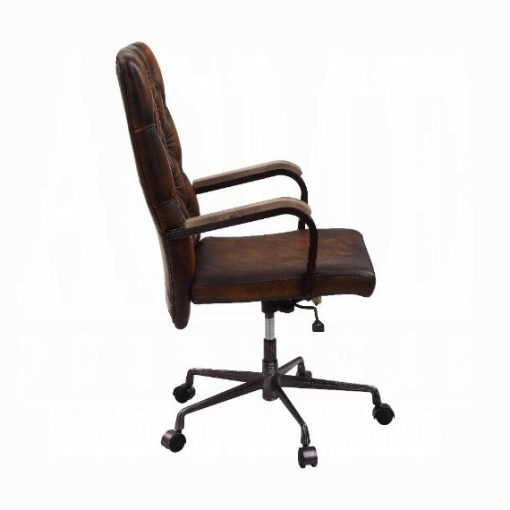 Noknas Brown Top Grain Leather Office Chair - Image 5