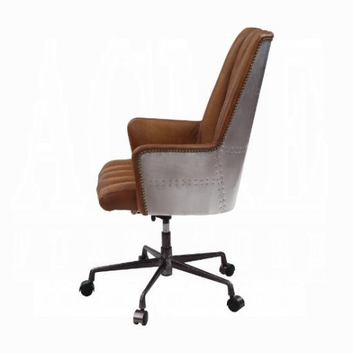 Salvol Sahara Top Grain Leather & Aluminum Office Chair - Image 4