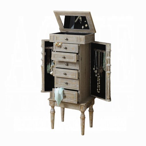 Taline Weathered Oak Jewelry Armoire - Image 3