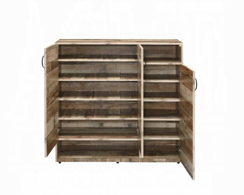 Howia Wood Rustic Gray Oak Shoe Cabinet