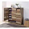 Howia Wood Rustic Gray Oak Shoe Cabinet