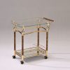 Helmut Metal Clear Glass & Gold Plated Serving Cart