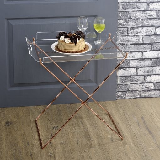 Cercie Clear Acrylic & Copper Tray Table